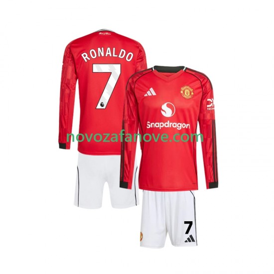 Nogometni Dres Manchester United Cristiano Ronaldo 7 Dječji Domaći 2025-2026 Dugim Rukavima