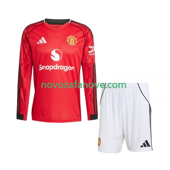 Nogometni Dres Manchester United Dječji Domaći 2025-2026 Dugim Rukavima