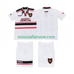 Nogometni Dres Manchester United Retro Dječji Gostujući 1998 Kratkih Rukava