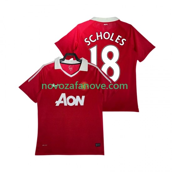 Nogometni Dres Manchester United SCHOLES 18 Retro Muški Domaći 2011 2010 Kratkih Rukava