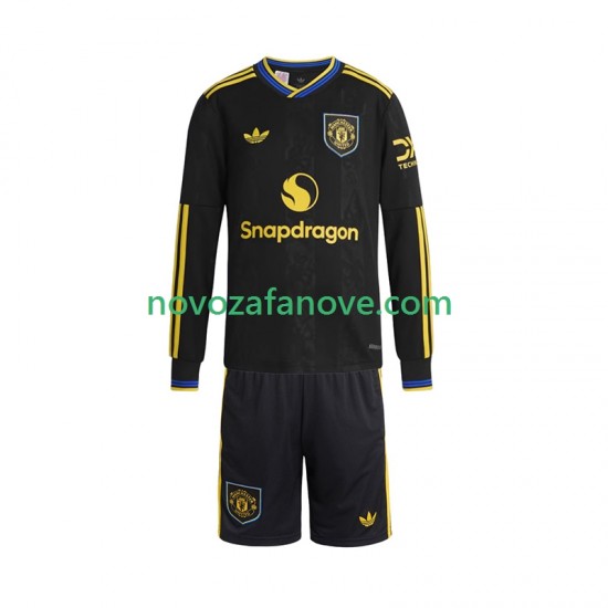 Nogometni Dres Manchester United Dječji Treći 2025-2026 Dugim Rukavima