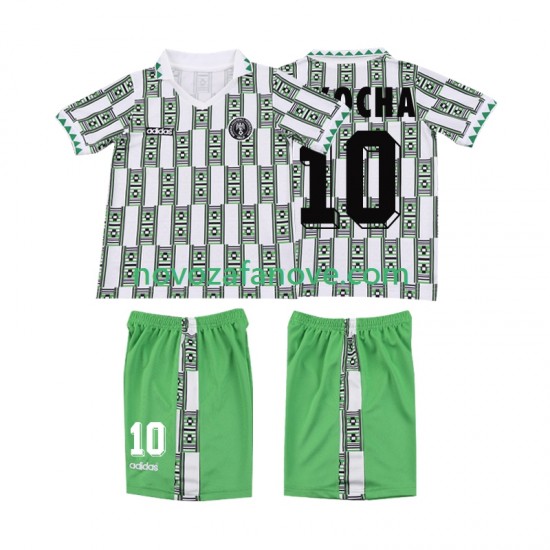 Nogometni Dres Nigerija OKOCHA 10 Retro Dječji Gostujući 1994 Kratkih Rukava