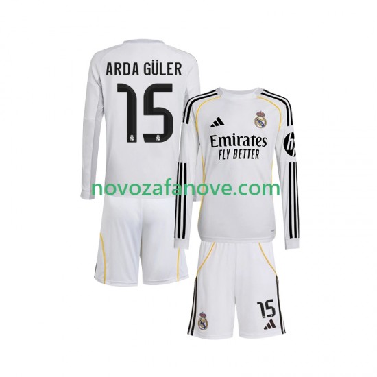 Nogometni Dres Real Madrid Arda Guler 15 Dječji Domaći 2025-2026 Dugim Rukavima