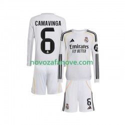 Nogometni Dres Real Madrid Camavinga 6 Dječji Domaći 2025-2026 Dugim Rukavima