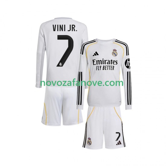 Nogometni Dres Real Madrid Vinicius Junior 7 Dječji Domaći 2025-2026 Dugim Rukavima