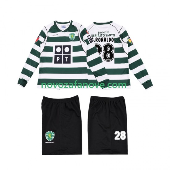 Nogometni Dres Sporting CP Cristiano Ronaldo 28 2001 2003 Retro Dječji Domaći Dugim Rukavima