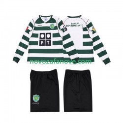Nogometni Dres Sporting CP 2001 2003 Retro Dječji Domaći Dugim Rukavima