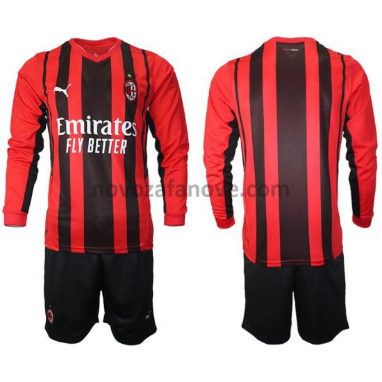 Nogometni Dres AC Milan Dječji Domaći 2021-2022 Dugim Rukavima