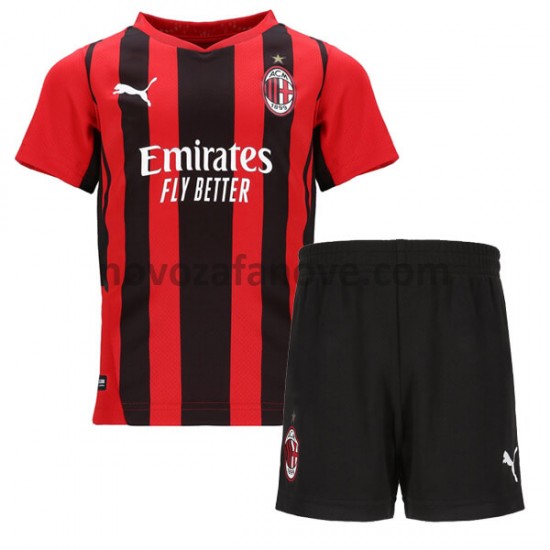 Nogometni Dres AC Milan Dječji Domaći 2021-2022 Kratkih Rukava