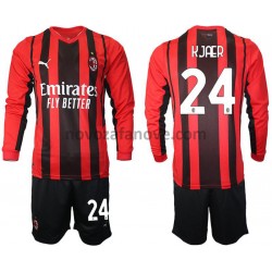 Nogometni Dres AC Milan Simon Kjær 24 Dječji Domaći 2021-2022 Dugim Rukavima