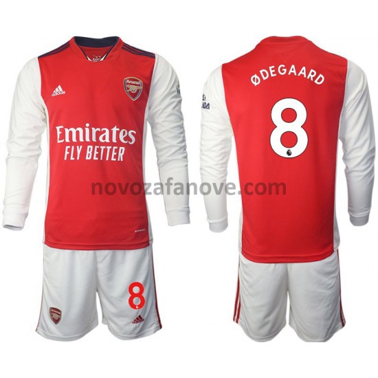 Nogometni Dres Arsenal Odegaard 8 Dječji Domaći 2021-2022 Dugim Rukavima