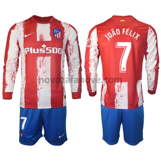 Nogometni Dres Atlético Madrid Joao Felix 7 Dječji Domaći 2021-2022 Dugim Rukavima