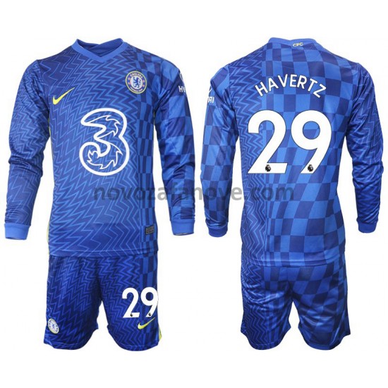 Nogometni Dres Chelsea Havertz 29 Dječji Domaći 2021-2022 Dugim Rukavima