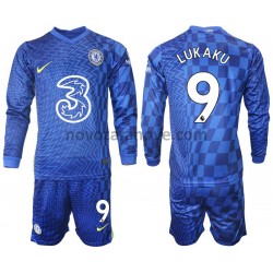 Nogometni Dres Chelsea LUKAKU 9 Dječji Domaći 2021-2022 Dugim Rukavima