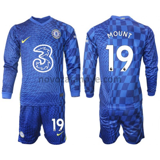 Nogometni Dres Chelsea Mount 19 Dječji Domaći 2021-2022 Dugim Rukavima