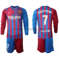 Nogometni Dres FC Barcelona Antoine Griezmann 7 Dječji Domaći 2021-2022 Dugim Rukavima