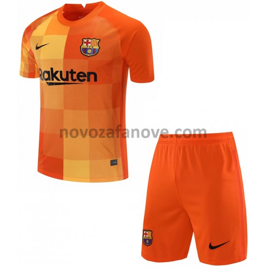 Nogometni Dres FC Barcelona Golmanski Dječji Domaći 2021-2022 Kratkih Rukava