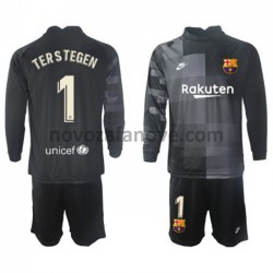 Nogometni Dres FC Barcelona Golmanski Ter Stegen 1 Dječji Gostujući 2021-2022 Dugim Rukavima