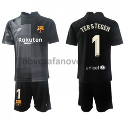 Nogometni Dres FC Barcelona Golmanski Ter Stegen 1 Dječji Gostujući 2021-2022 Kratkih Rukava