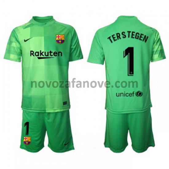 Nogometni Dres FC Barcelona Golmanski Ter Stegen 1 Dječji Treći 2021-2022 Kratkih Rukava