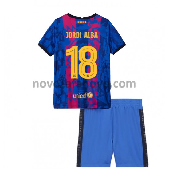Nogometni Dres FC Barcelona Jordi Alba 18 Dječji Treći 2021-2022 Kratkih Rukava