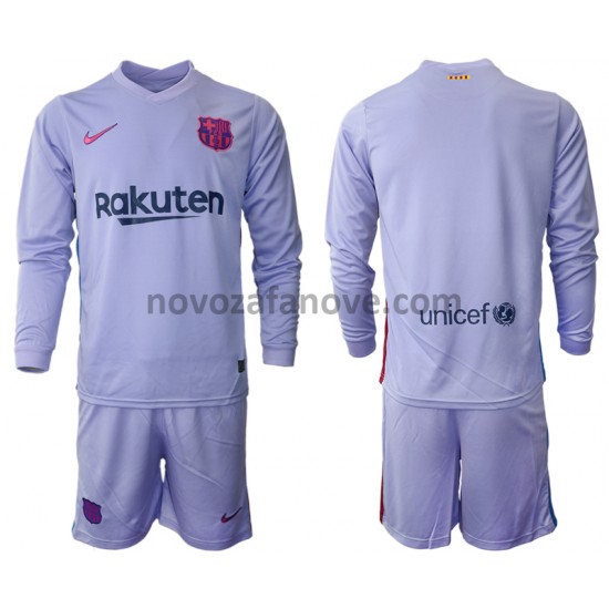 Nogometni Dres FC Barcelona Dječji Gostujući 2021-2022 Dugim Rukavima