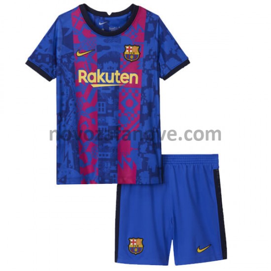 Nogometni Dres FC Barcelona Dječji Treći 2021-2022 Kratkih Rukava
