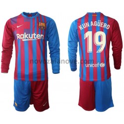 Nogometni Dres FC Barcelona Kun Aguero 19 Dječji Domaći 2021-2022 Dugim Rukavima
