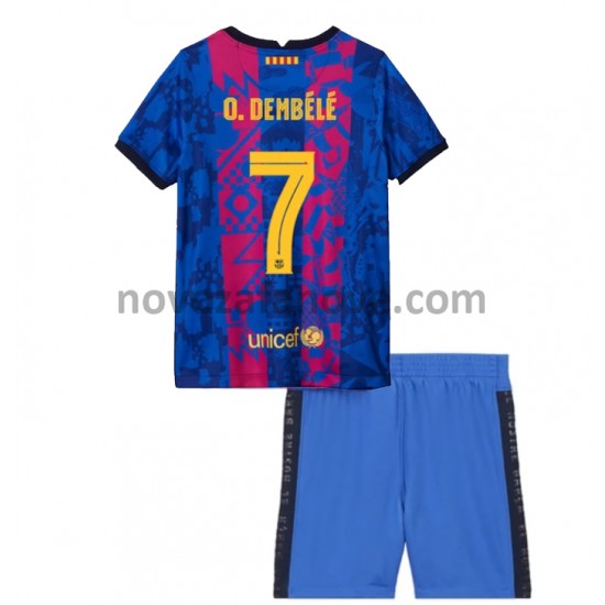 Nogometni Dres FC Barcelona O. Dembele 7 Dječji Treći 2021-2022 Kratkih Rukava