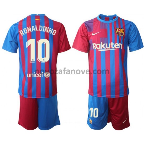 Nogometni Dres FC Barcelona Ronaldinho 10 Dječji Domaći 2021-2022 Kratkih Rukava