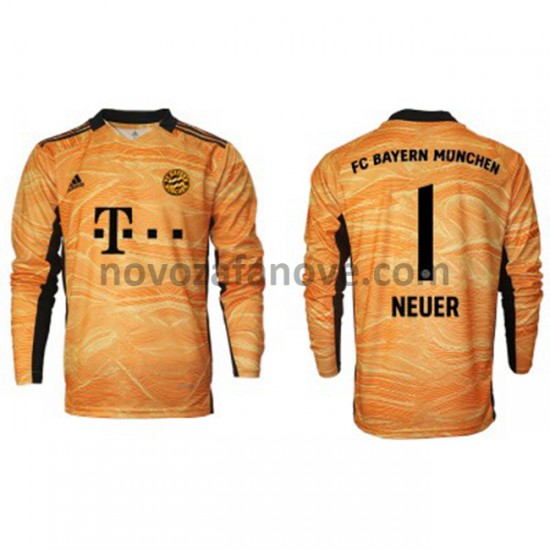 Nogometni Dres FC Bayern München Golmanski Manuel Neuer 1 Domaći 2021-2022 Dugim Rukavima