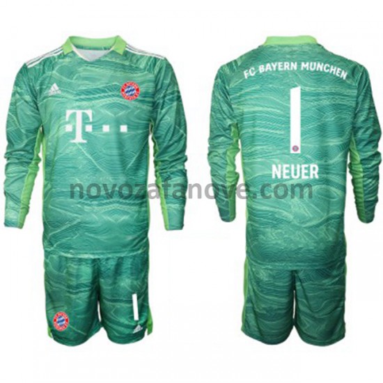 Nogometni Dres FC Bayern München Golmanski Manuel Neuer 1 Dječji Treći 2021-2022 Dugim Rukavima