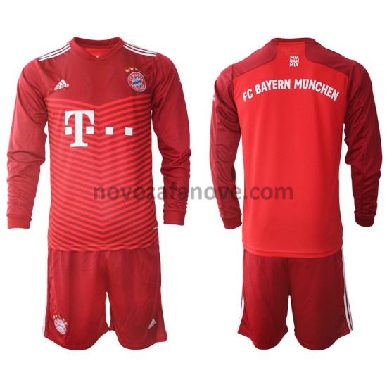 Nogometni Dres FC Bayern München Dječji Domaći 2021-2022 Dugim Rukavima