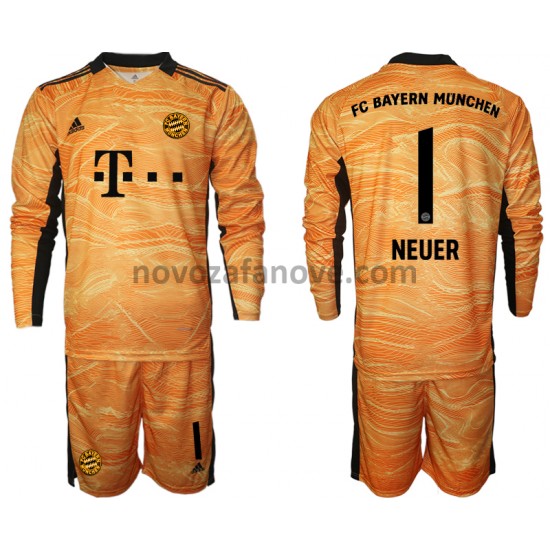 Nogometni Dres FC Bayern München Manuel Neuer 1 Golmanski Dječji Domaći 2021-2022 Dugim Rukavima