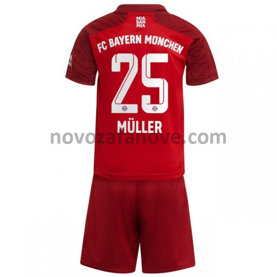 Nogometni Dres FC Bayern München Thomas Muller 25 Dječji Domaći 2021-2022 Kratkih Rukava
