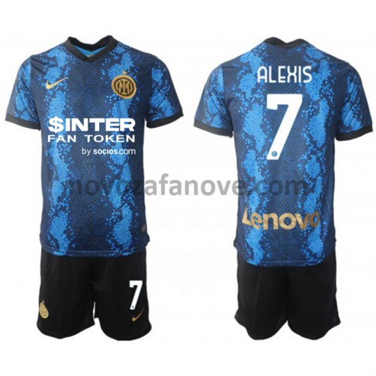 Nogometni Dres Inter Milan Alexis Sanchez 7 Dječji Domaći 2021-2022 Kratkih Rukava
