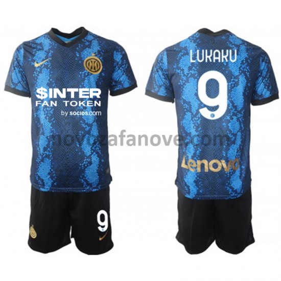 Nogometni Dres Inter Milan Romelu Lukaku 9 Dječji Domaći 2021-2022 Kratkih Rukava