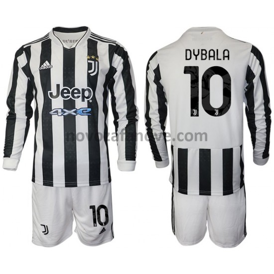 Nogometni Dres Juventus Dybala 10 Dječji Domaći 2021-2022 Dugim Rukavima