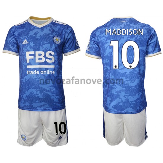 Nogometni Dres Leicester City James Maddison 10 Dječji Domaći 2021-2022 Kratkih Rukava