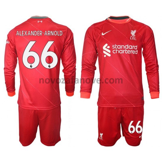 Nogometni Dres Liverpool Alexander-Arnold 66 Dječji Domaći 2021-2022 Dugim Rukavima