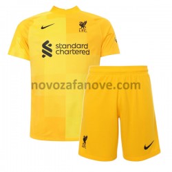Nogometni Dres Liverpool Golmanski Dječji Gostujući 2021-2022 Kratkih Rukava