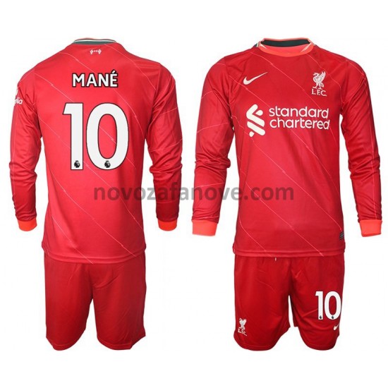 Nogometni Dres Liverpool Mane 10 Dječji Domaći 2021-2022 Dugim Rukavima