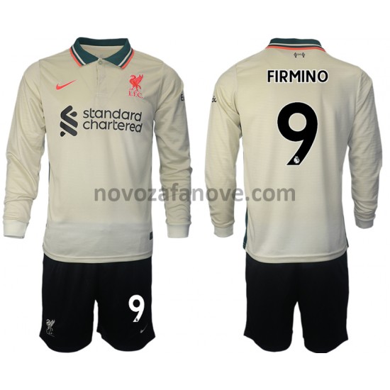 Nogometni Dres Liverpool Roberto Firmino 9 Dječji Gostujući 2021-2022 Dugim Rukavima