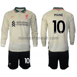 Nogometni Dres Liverpool Sadio Mane 10 Dječji Gostujući 2021-2022 Dugim Rukavima