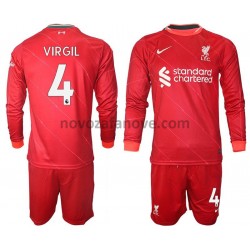 Nogometni Dres Liverpool VIRGIL 4 Dječji Domaći 2021-2022 Dugim Rukavima