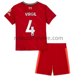 Nogometni Dres Liverpool Virgil van Dijk 4 Dječji Domaći 2021-2022 Kratkih Rukava