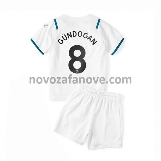 Nogometni Dres Manchester City Ilkay Gundogan 8 Dječji Gostujući 2021-2022 Kratkih Rukava