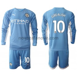Nogometni Dres Manchester City Jack Grealish 10 Dječji Domaći 2021-2022 Dugim Rukavima