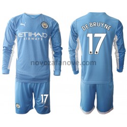 Nogometni Dres Manchester City Kevin De Bruyne 17 Dječji Domaći 2021-2022 Dugim Rukavima