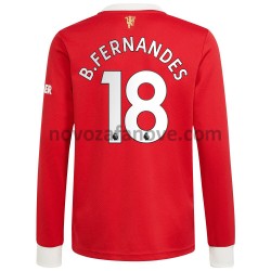 Nogometni Dres Manchester United Bruno Fernandes 18 Domaći 2021-2022 Dugim Rukavima